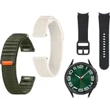 Schwarz 43 mm LTE Fabric Band Weiß + Sport Band Schwarz