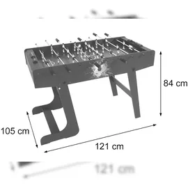 Mendler Tischkicker London, Kicker Kickertisch Tischfussball, klappbar 84x121x105 ~ weiß/grün Fußballmotiv