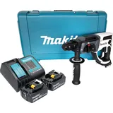 Makita DHR 202 STW Akku Bohrhammer 18 V 20 mm 2,0 J weiß + 2x Akku 5,0 Ah + Koffer