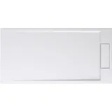 doporro Duschtasse Duschwanne 80x160x4 flach in Weiß inkl. Ablaufgarnitur Al06 DIN-Anschlüsse für bodenebene Montage geeignet Geoma04