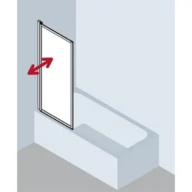 Kermi Vario 2000 Faltwand 1-flügelig V2FW1060142YK 65,1-66,7x140cm, weiß, ESG SR Opaco Clean