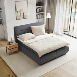 Boxspringbett Bella ca. 180x200 cm Grau mit Topper