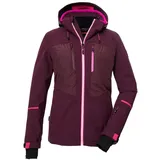 KILLTEC Damen Skijacke/Funktionsjacke mit abzippbarer Kapuze und Schneefang KSW 86 WMN SKI JCKT, dunkelpflaume, 44,