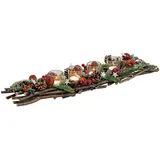 Adventskranz / Adventsgesteck länglich inkl. Dekoration ca. 63cm