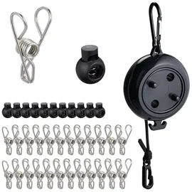 Relaxdays Wäscheleine auf 7,85 m Schwarz