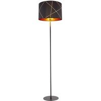 GLOBO Standlampe Stehleuchte schwarz gold E27 Stehlampe Stoff, goldene