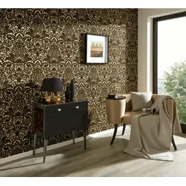 Architects Paper Castello Tapete Luxustapete klassisch neo-barock 10,05 m x 0,52 m schwarz Made in Germany 335834 33583-4