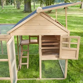 zooprinz Hühnerstall Happy Huhn XXL 300 x 121 x 152 cm braun
