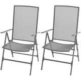 vidaXL Stapelbare Gartenstühle 57,8 x 69,1 x 21,8 cm grau 2 St.