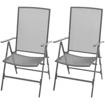vidaXL Stapelbare Gartenstühle 57,8 x 69,1 x 21,8 cm grau 2 St.