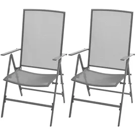 vidaXL Stapelbare Gartenstühle 57,8 x 69,1 x 21,8 cm grau 2 St.