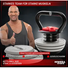 MIWEBA Sports Kettlebell verstellbar 3,4-18 kg grau