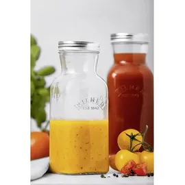 Kilner Saftflasche zum Befüllen 1 L | Aufbewahrung und Konservierung aller selbstgemachten Joghurts, Säfte und Milch | auslaufsichere Glas Trinkflasche mit Schraub-Deckel | Flasche zum Befüllen
