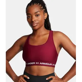 Under Armour Crossback Mid Bra, - Rot