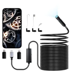 VEVOR Endoskopkamera 1920P HD Inspektionskamera für Android iOS mit 15m Kabel