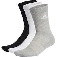 adidas Unisex Cushioned Crew Socken, Medium Grey Heather/White/Black, XS