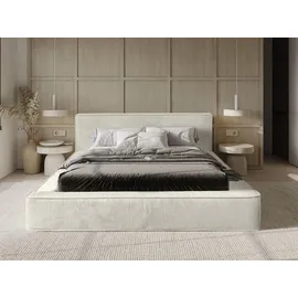 Fun Möbel Polsterbett Doppelbett Modesto 140x200cm in Stoff Lincoln Creme