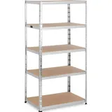 MSW Schwerlastregal Metallregal Kellerregal 90 x 60 x 180 cm für 5 x 175 kg grau