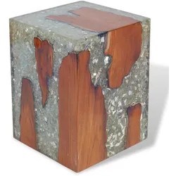 Hocker Teak Massivholz und Harz