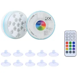 ideoon lights 4er Set Multicolor-LED-Unterwasserleuchte mit Fernbedienung