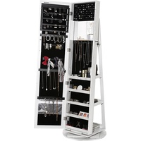 Songmics Schmuckschrank, »Spiegelschrank« Schlüsseln, Geschenkidee, 3 Ablagen weiß