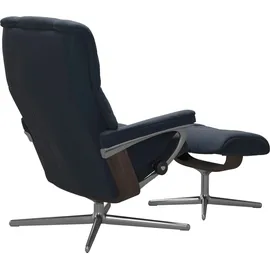 Stressless Stressless® »Mayfair« Set, Relaxsessel mit Hocker, mit Hocker, mit Cross Base, Größe S, M & L, Holzakzent Wenge blau