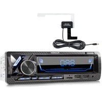 XOMAX XM-RD283 Autoradio mit integriertem DAB+ Tuner, FM RDS, Bluetooth Freisprecheinrichtung, USB, SD, MP3, 2. USB-Anschluss mit Ladefunktion, AUX-IN, 1 DIN