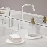 2er Set Kieselgur Stein Badematte klein - Diatomaceous Tray Wasser absorbierend