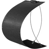 Solarpanel Flexibel 100W Schwarz, 12V Monokristallines Flexibles Solarpanel Wohnmobil 100Watt Solarmodul für 12V Batterien Balkon, Pv Modul Flexibel Schmal Wohnwagen Boot Photovoltaik Solaranlage