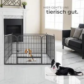 Tectake Welpenauslauf 4-teilig grau