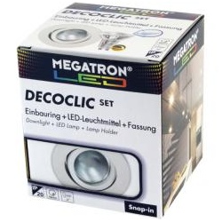Megatron MT75403 LED-Einbauspot Set 2800K, Aluminium, Farbe Eisen gebürstet