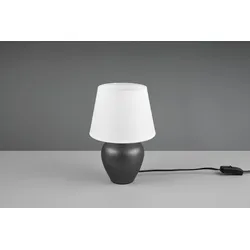 Trio R50601001 Abby 1x40w Tischlampe | E14 - Kabelschalter, altes Nickel, weiß