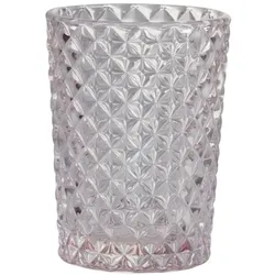 Chic Antique Glas Becher Karo Muster, H10/D7 cm, puder