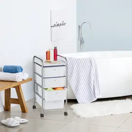 Relaxdays Badrollwagen 33 x 74 x 39 cm Silber