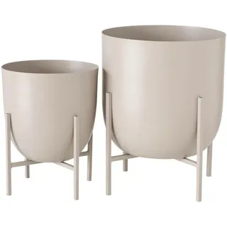 Boltze Übertopf-Set kilana, Metall 2-teilig Metall Beige.