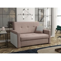 MIRJAN24 Schlafsofa Viva Mel II, mit Bettkasten und Schlaffunktion, 2 Sitzer Polstersofa inkl. Kissen, Wohnlandschaft rosa