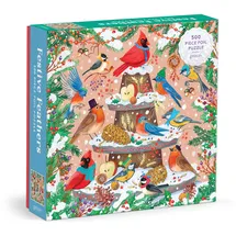 abrams and chronicle books iwuk Festive Feathers 500 Piece Foil Puzzle