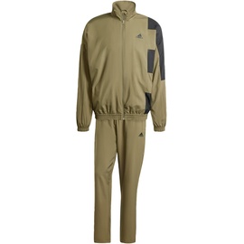 adidas Men's Sportswear Colorblock Track Suit Trainingsanzug, Olive Strata/Black, L
