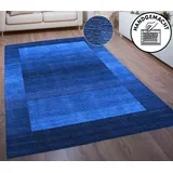 THEKO Wollteppich THEKO "Gabbeh Super, Handweb, auch als Läufer erhältlich, reine Wolle" Gr. 6, blau (dunkelblau), B:200cm H:9mm L:300cm, Wolle, Teppiche, Schlafzimmer, Wohnzimmer, Esszimmer, auch als Bettumrandung