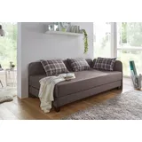 Gästebett MAINTAL, grau (taupe, taupe), Struktur Holzwerkstoff, Liegefläche B/L: 90cm x 200cm, 5-Zonen-Bonell-Federkernmatratze, Faltbetten, Gästebett, mit Umbau und Bettkasten
