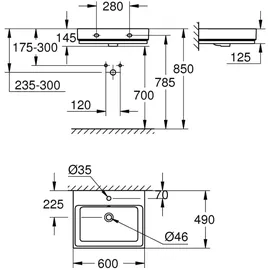 Grohe Cube Keramik Waschtisch 60 x 49 cm (3947300H)