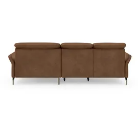 sit&more Ecksofa SIT & MORE "Fashion L-Form", braun (cognac), B:253cm H:84cm T:165cm, Sofas, Ecksofa, wahlweise mit Kopfteilverstellung, Vorziehsitz, motorisch, Nickelfüße
