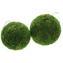 Dekoleidenschaft 2X Dekohänger Mooskugel Ø 18 + 23 cm, Hängedeko für Äste & Zweige, Fensterdeko zum Aufhängen, Frühlingsdeko hängend