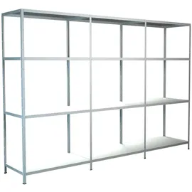 SCHULTE Regalwelt Grundregal Metall 180 x 260 x 50 cm weiß 12 Böden