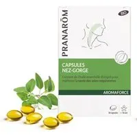 PRANARÔM - Aromaforce Capsules Nez-Gorge Compléments Alimentaires Aux Huiles Essentielles Origan(*) (*) Maintient La Santé Des Voies Respiratoires 100% Bio 30 Capsule(S) pc(s)