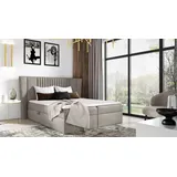 Polsterbett ZOJA – 180x200, Graubeige + GRATIS Matratzenauflage