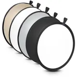 Walimex 5-in-1 Faltreflektor Set (56 cm) wavy gold/silber/weiß/schwarz/transparent