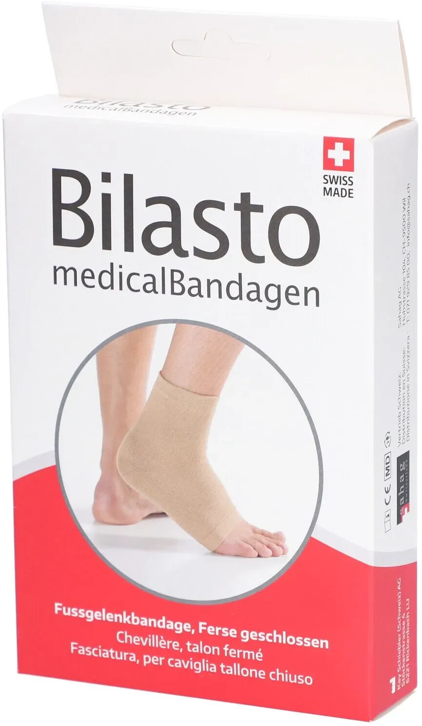 Bilasto Fussgelenkbandage S Ferse geschloss beige