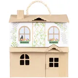 Décopatch Puppenhaus aus Pappmaché 25x24x27cm - Kartonbraun