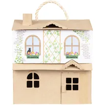 Décopatch Puppenhaus aus Pappmaché 25x24x27cm - Kartonbraun